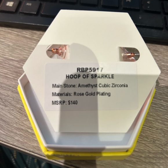 Bomb Party Rose Gold Lavender Hoops - Picture 3 of 3